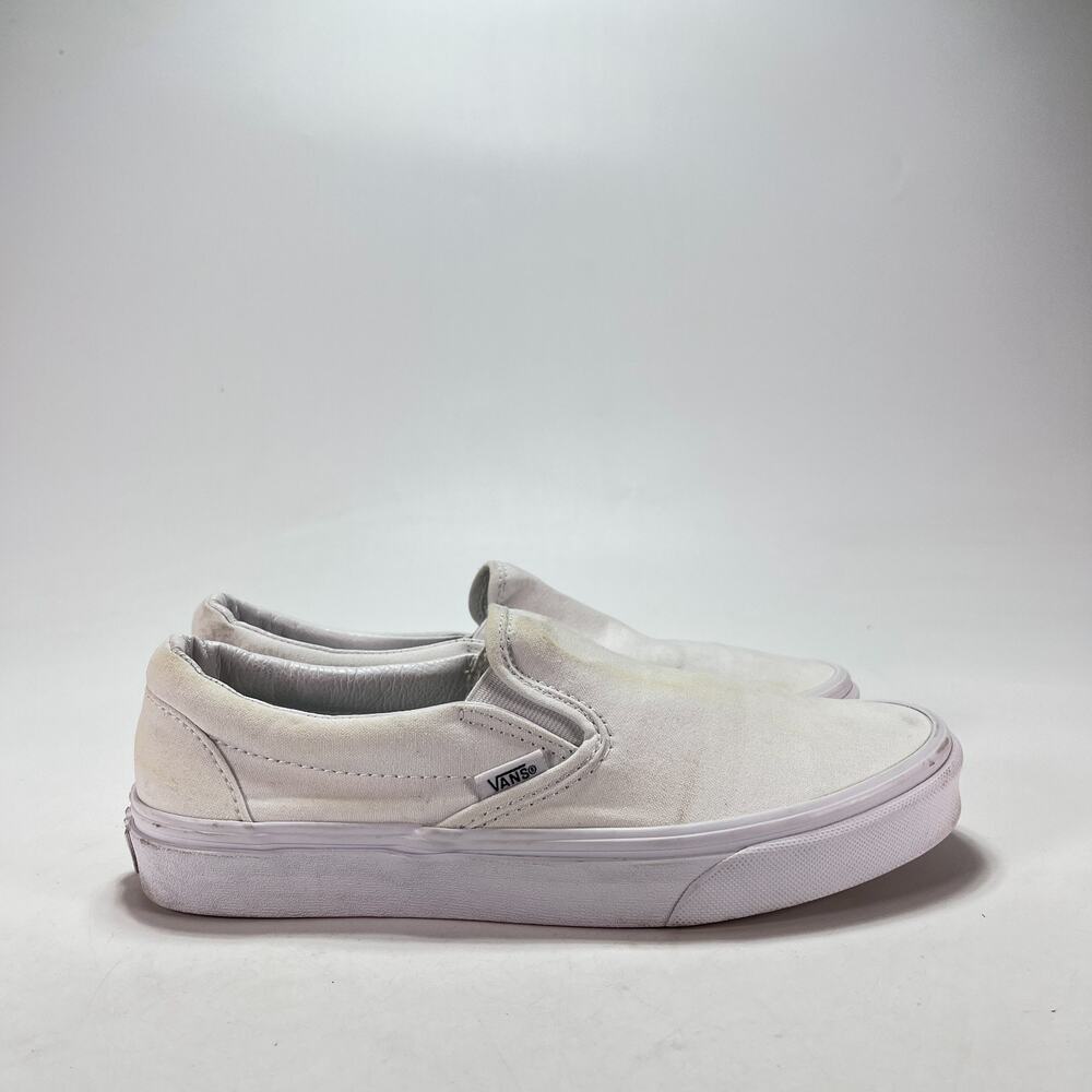 Vans Classic Slip On True White Lifestyle Casual Skate Shoes 500714 Men's 7.5